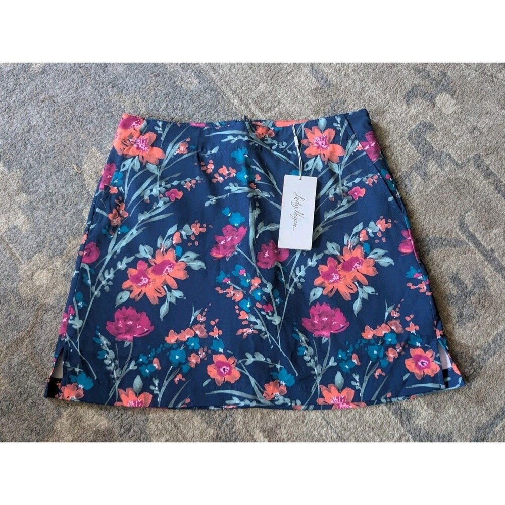 NWT Lady Hagen Sz 6 Women's Active Skort Golf Tennis Navy Floral Skirt Outdoor